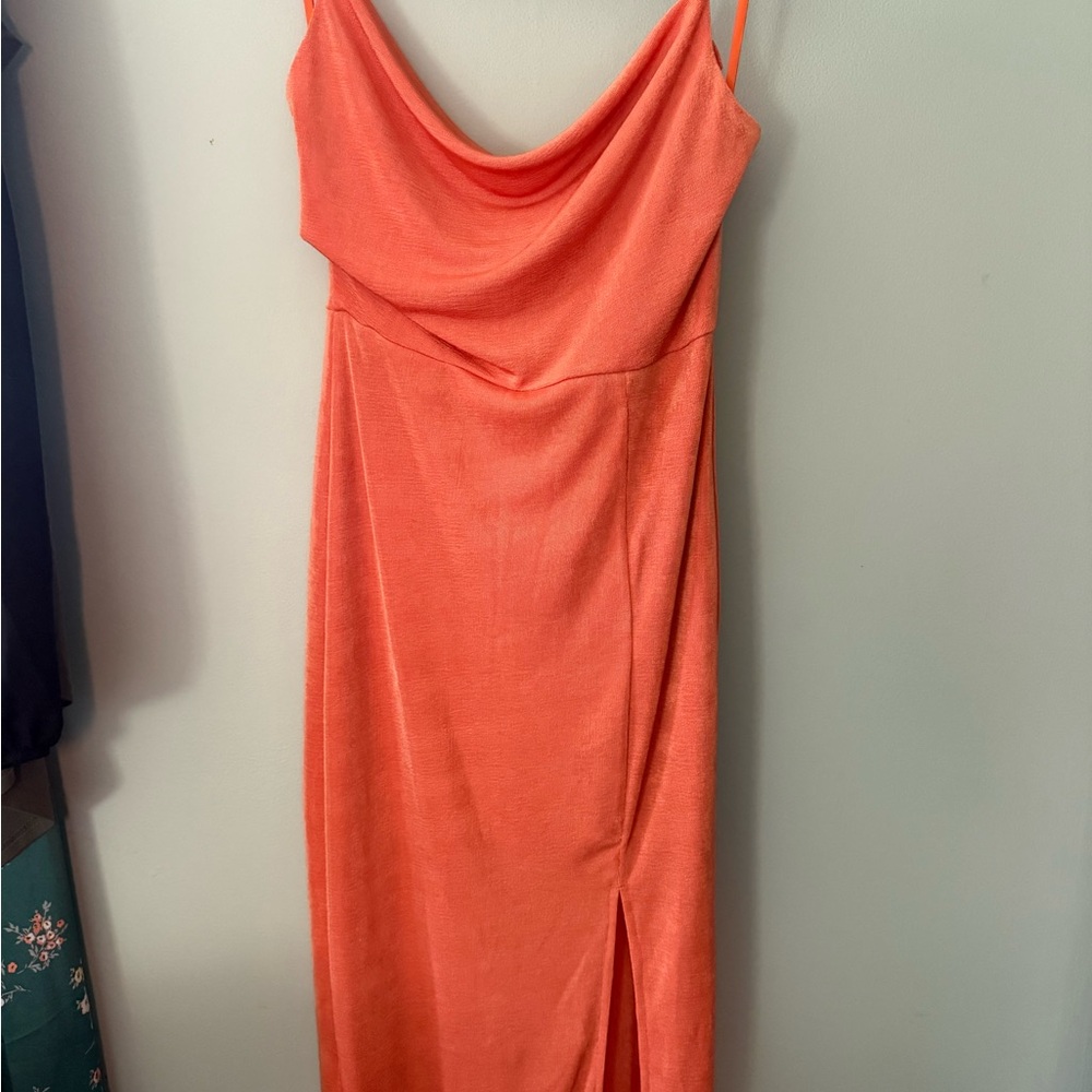Here Comes The Sun Coral Midi Dress
